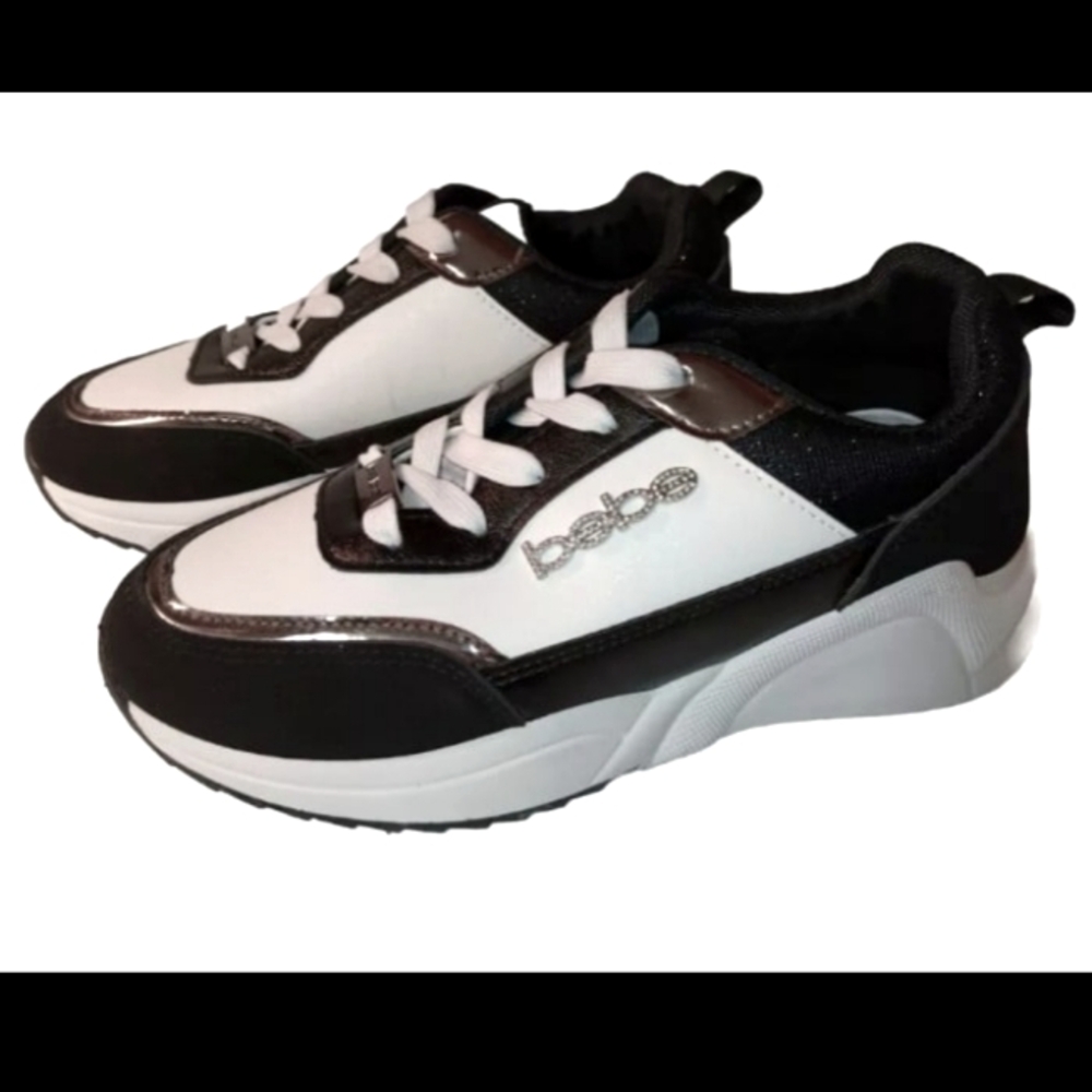Bebe Sport Black/ White/ Metallic Sneakers⭐️ women's size 8.5